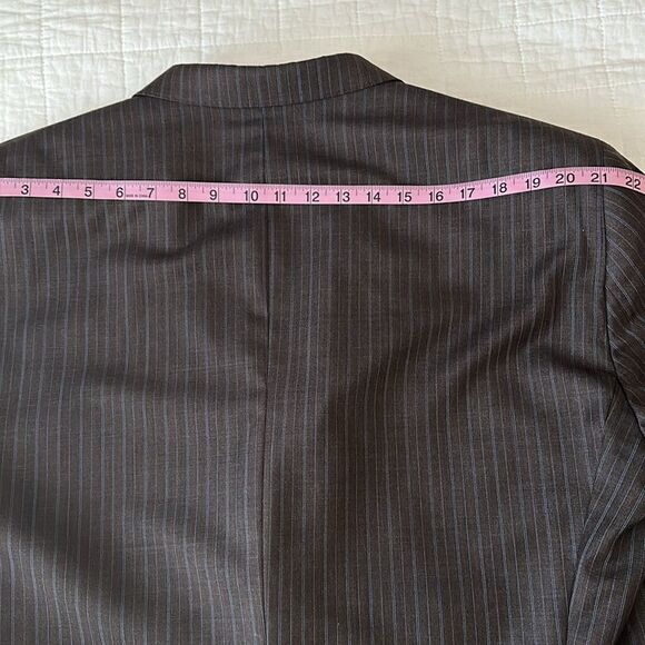 Peter Millar Sport Coat Mens Size 46L Brown Blue Stripe Blazer Jacket 100% Wool - Picture 15 of 16